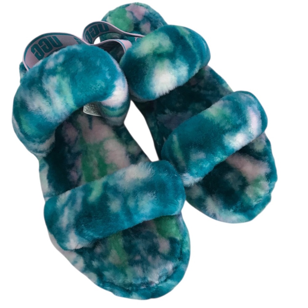 UGG Fluffy Tie-Dye Sandals